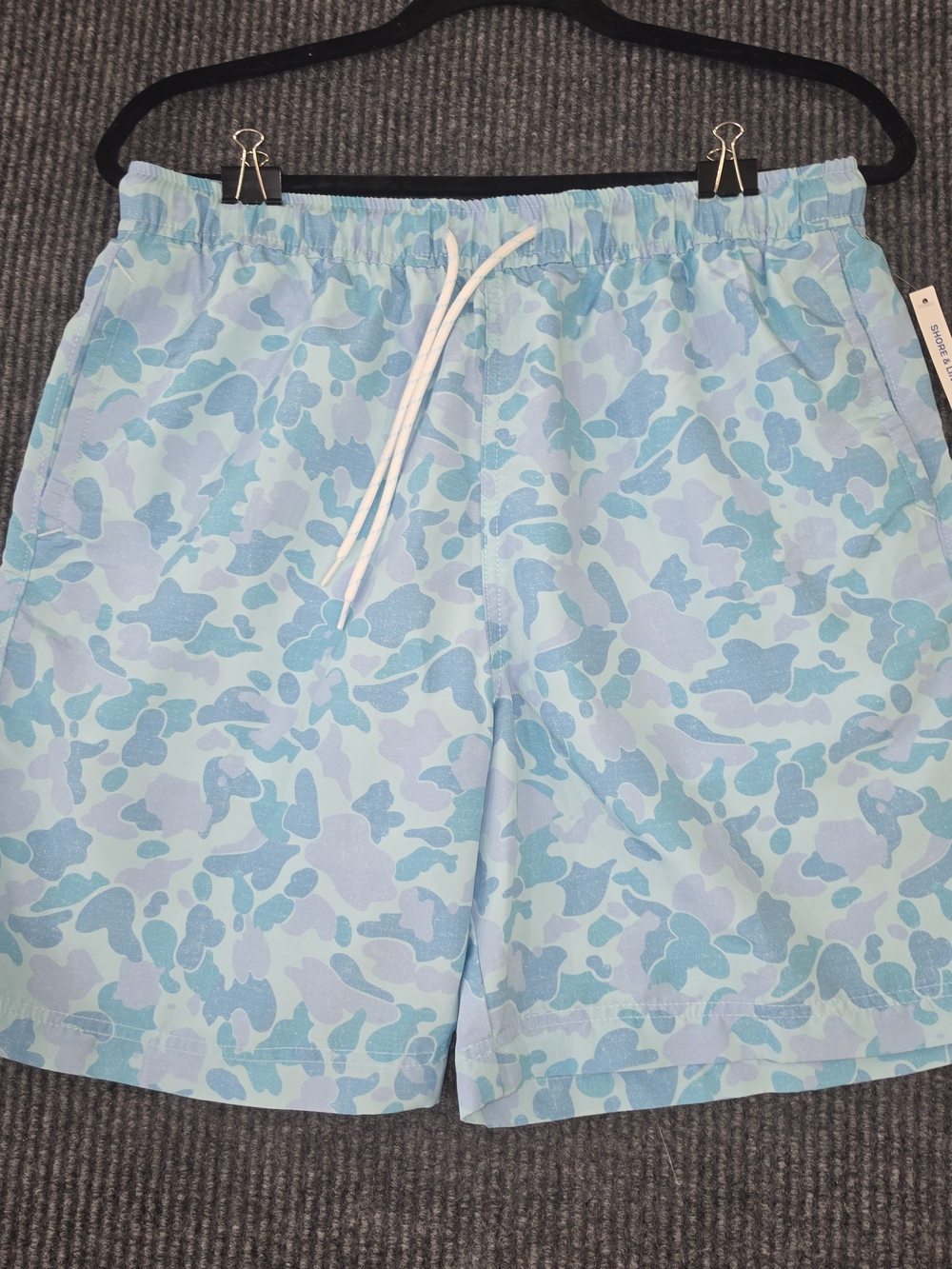 Magellan Outdoors Light Blue & Aqua Camouflage Swim Trunks